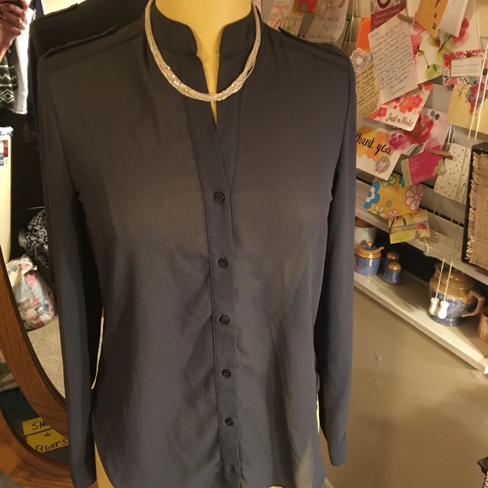 Gray Sheer Blouse